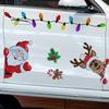 Christmas Decoration Car Sticker Magnetic Decal Refrigerator Magnets Light Bulb Santa Claus Snowman Reflective Sticker Car Decor