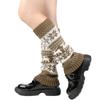 Women's Winter Thickened Christmas Socks With Snowflakes And Fawns, Stackable Knitted Wool Sock Covers