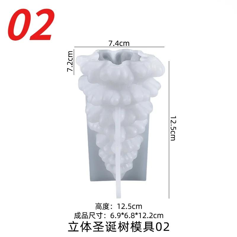 3D Рождественская елка свеча силиконовая форма для стола, ювелирных изделий, форма для хрустальной смолы, форма для рождественской елки, ароматерапии, украшения торта