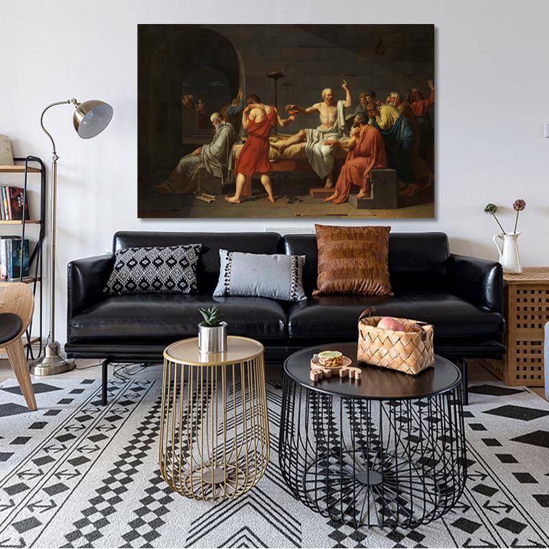 Famous Painting The Death of Socrates Canvas Painting Posters and Prints Wall Art Picture for Living Room Decor Cuadros