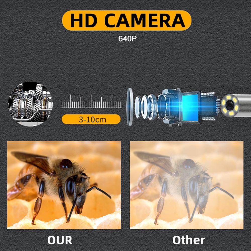 Эндоскоп 0.3МП Эндоскоп 3 в 1 Эндоскоп с регулируемыми светодиодами 1 метр