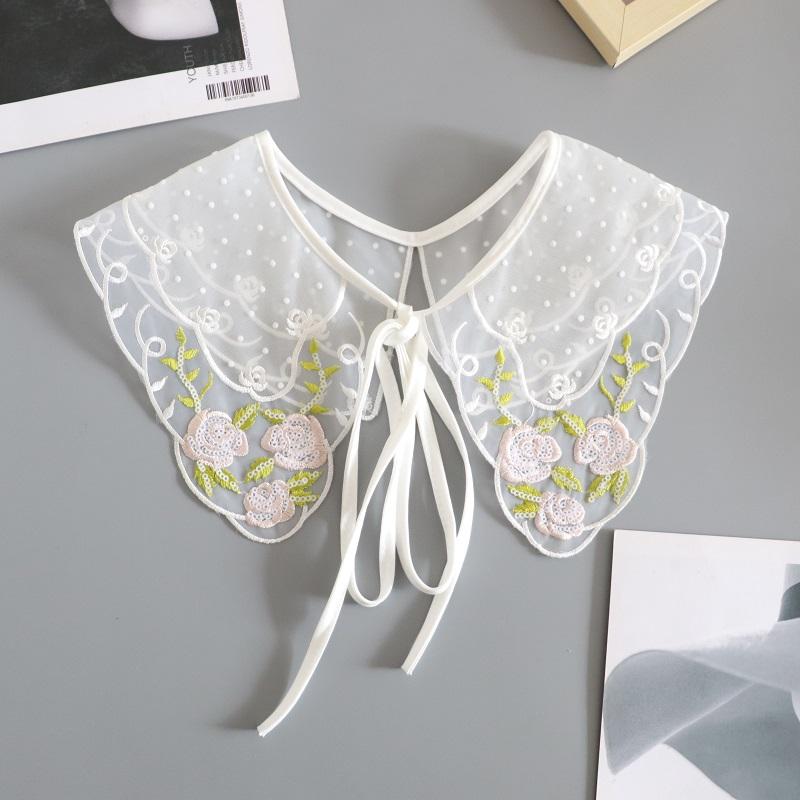 Мода 2023 года, женская, для девочек, кукла Лолита, шаль, поддельный воротник, вышитое ожерелье, лацкан, блузка, накидка на плечо, короткая накидка, поддельный воротник