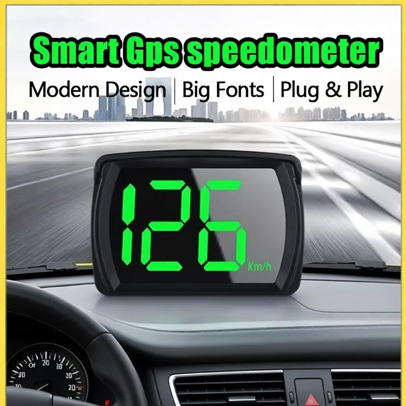 Автомобильный GPS цифровой спидометр HUD Head Up Display КМ/Ч с сигнализацией превышения скорости, светодиодный, крупный шрифт для поездок и путешествий