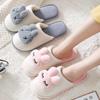 Winter Cartoon Rabbit Cotton Slippers for Women Thick-soled Indoor Warm Couple Fur Slippers