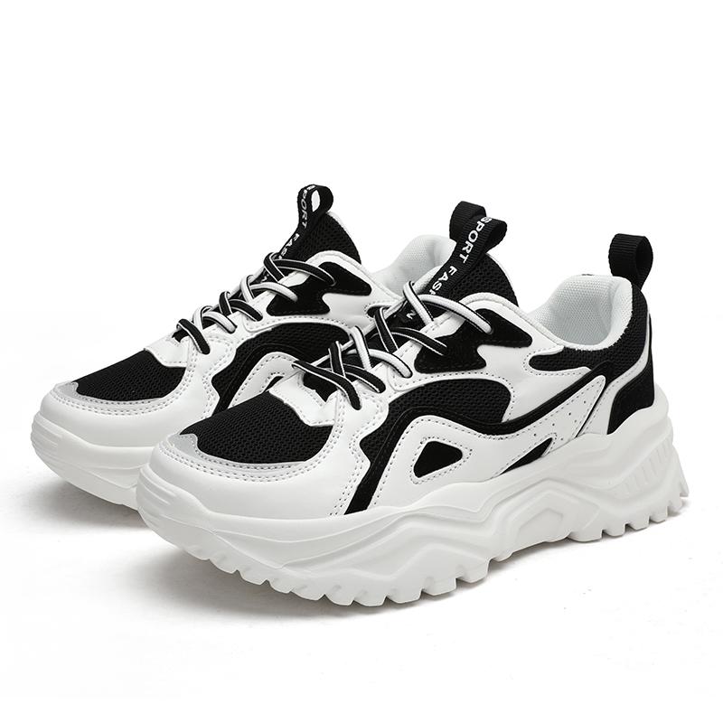 Женская обувь на высоком каблуке с толстой подошвой, весенне-осенняя женская резиновая легкая спортивная обувь для бега на открытом воздухе для фитнеса и улицы