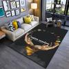 Rock Band Area Rug, Imagine Dragons Smoke Mirrors Hands Holding Symbols Circle Dark Print, Rock Music Decor, Non-Slip Mat