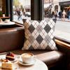 Argyle Texture Cushion Cover Set of  Decorative Short Plush Pillow Covers for Sofa Soft  Cushion Case x cm