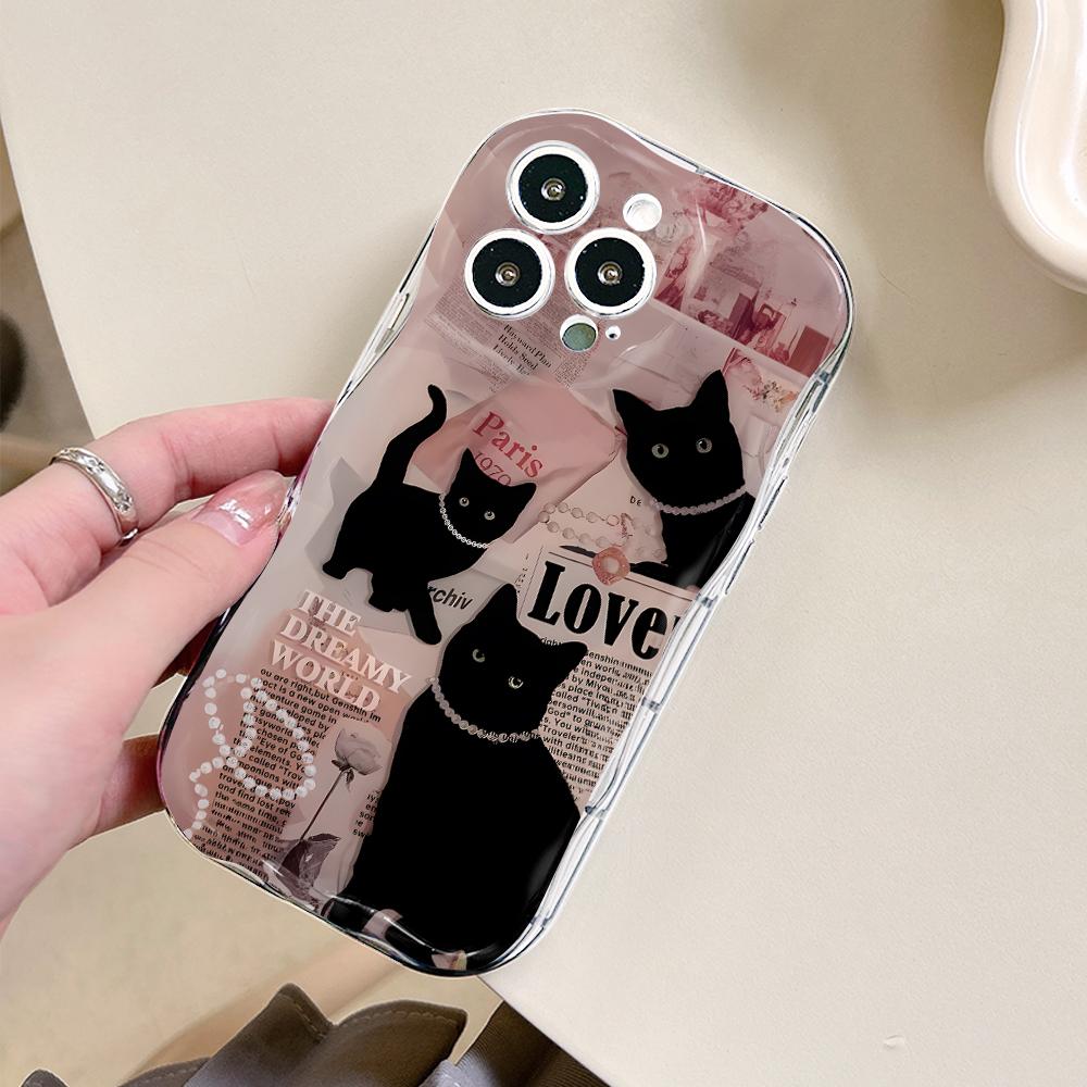 Для Honor 90 Lite P30 Pro Infinix Hot 30 40 40i 40 Pro Smart 8 Pro Vivo V29e V30e милый чехол для защиты линз с изображением собаки и кошки, кремовая текстура, мягкий силиконовый чехол