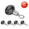 10pcs/pack Fishing Tackle Running Slider Bead Swivel Pulley Line Rig Black