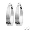 [R3622] - Silver 'Cléopatra' Silver Hoop Earrings (rhodium) - 25mm-6mm