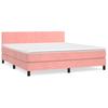 Box Spring Bed with Mattress Pink 180x200 cm Velvet