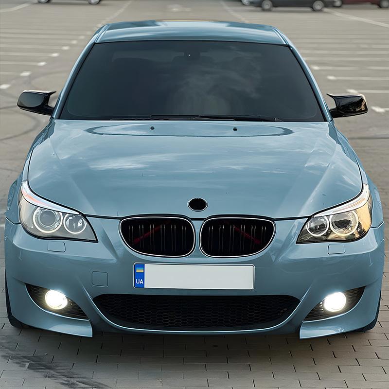 Для BMW 5 серии E60 E61 2004-2010 Высококачественная ABS Однорядная и Двухрядная Светодиодная Решетка Радиатора "Ноздри" Передние Гоночные Решетки Глянцевый Черный