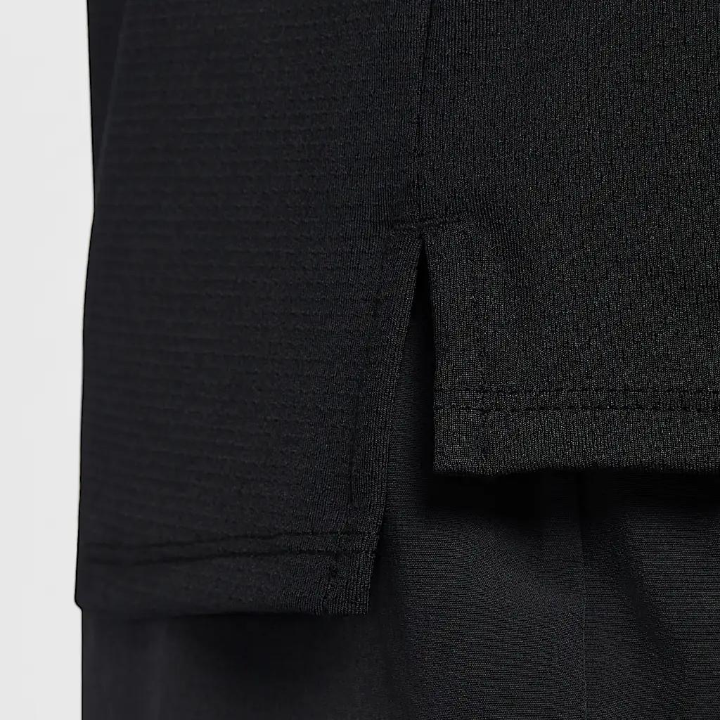 Nike Court Advantage Dri-Fit Реглан Рукав Лого Быстросохнущий Дышащий Теннисное Поло Приталенный Крой Футболка с Коротким Рукавом Мужской Топ Черный Белый FZ6908010