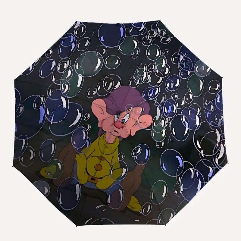 Bubbles, Dopey Themed Automatic Opening and Closing Umbrella, Brightly Colored 8-rib Portable Umbrella, Suitable for Men and Women, A Perfec