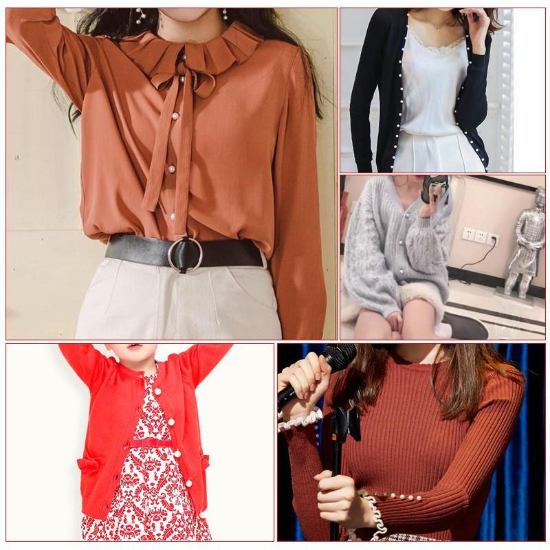 Круглые пуговицы с жемчугом для женских свитеров, шифоновых рубашек и декоративной одежды