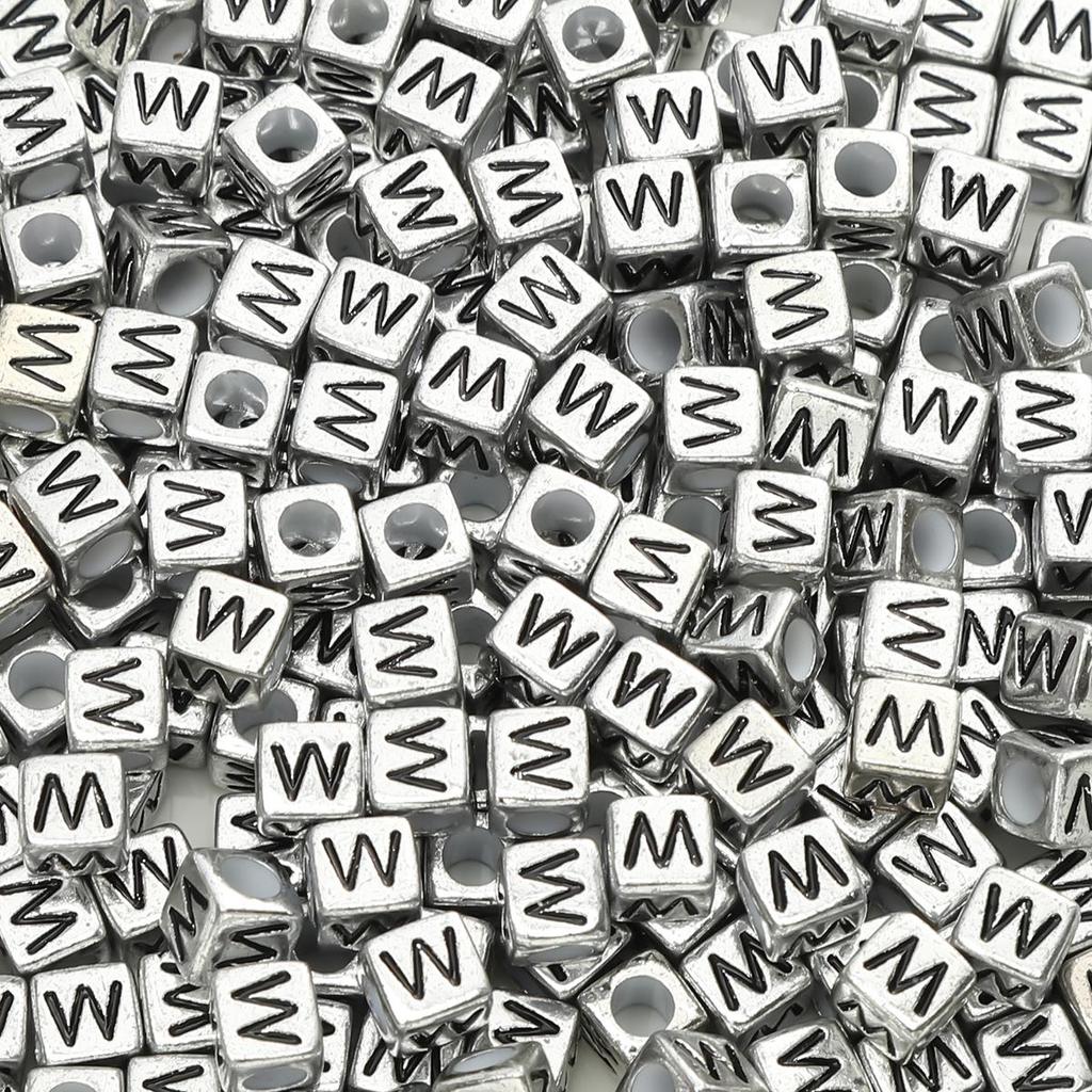Acrylic English Letter Cube Beads For DIY Necklace Bracelet Earrings Jewelry Making Craft Accessories