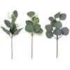 7 шт., искусственные листья эвкалипта, ветка со стеблем, реалистичные многоразовые искусственные зеленые растения, зелень, украшение для домашнего стола, реквизит для фото
