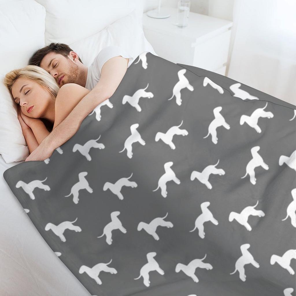 Силуэт бедлингтон-терьера(s) Плед Мягкий Плюшевый Клетчатый Хэллоуин Для Дивана Тонкий Кровать Модные Одеяла
