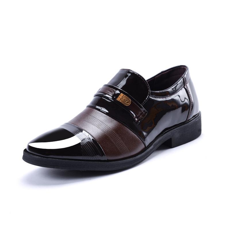 2024 Height Increasing Men Leather Business Shoes Patent Leather Trendy British Dress Suits Hidden Heeled Party Oxfords