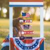 Stylish Usa Themed Wooden Hanging Decor Featuring Patriotic Red Blue White Colors For Independence Day