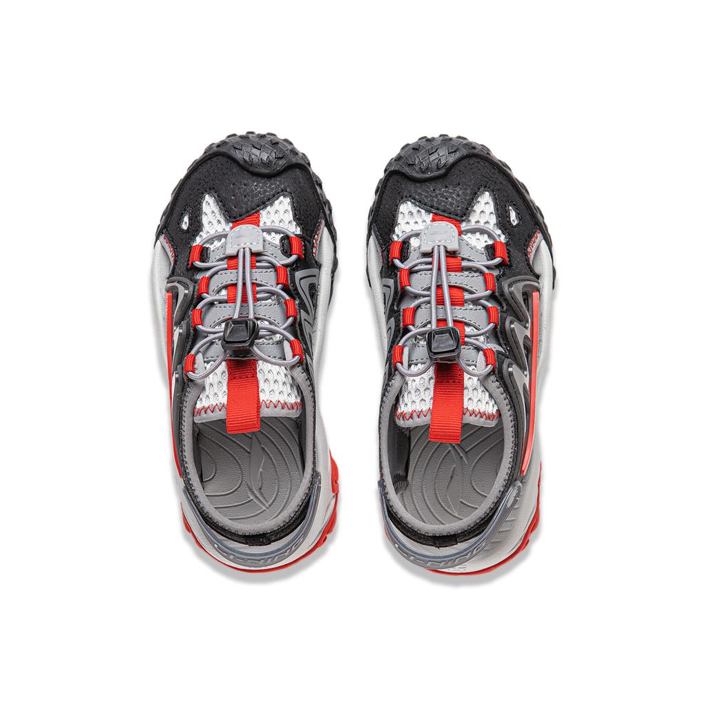 Li-Ning Детские сандалии Cloud Tuff RB Letter Brand Logo Color Block Детские сандалии Черный Серый Красный YKKU006-1