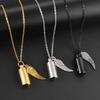 Stainless Steel Winged Cylinder Cremation Pendant