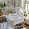 Splash Proof Bird Bath Cage Wall Hanging Detachable Parrot Bathing Pool Large Capacity Plastic Parrot Feeding Box