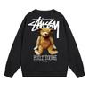Свитшот Stu Streetwear Tour Edition с принтом букв, круглый вырез, мужской, свободный крой, хлопок, для повседневной носки