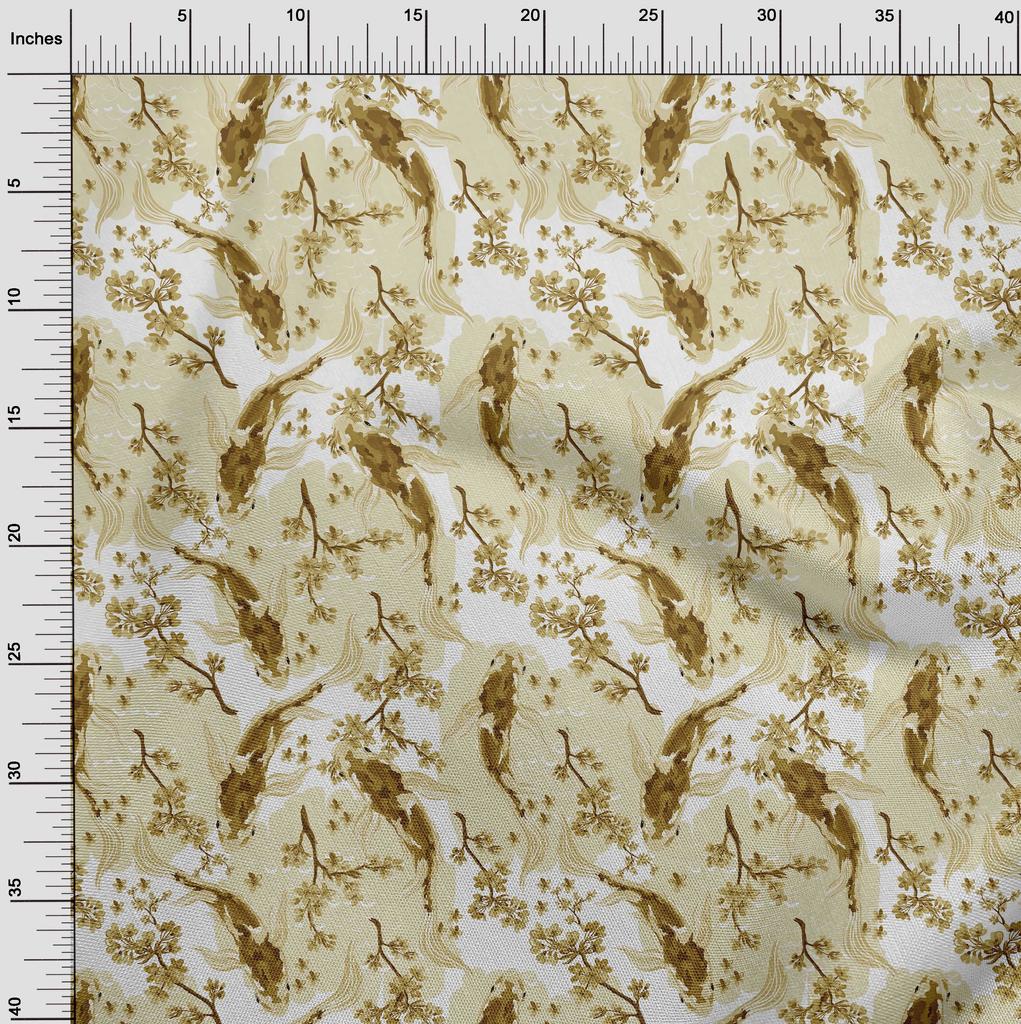 oneOone Хлопковая гибкая темно-оливково-зеленая ткань, азиатский японский швейный материал для койфиша, ткань с принтом в ярдах, 40 дюймов