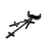 Punk Cross Drop Stud Earrings Long Chain Tassel Titanium Steel Women Ear Clip Fashion
