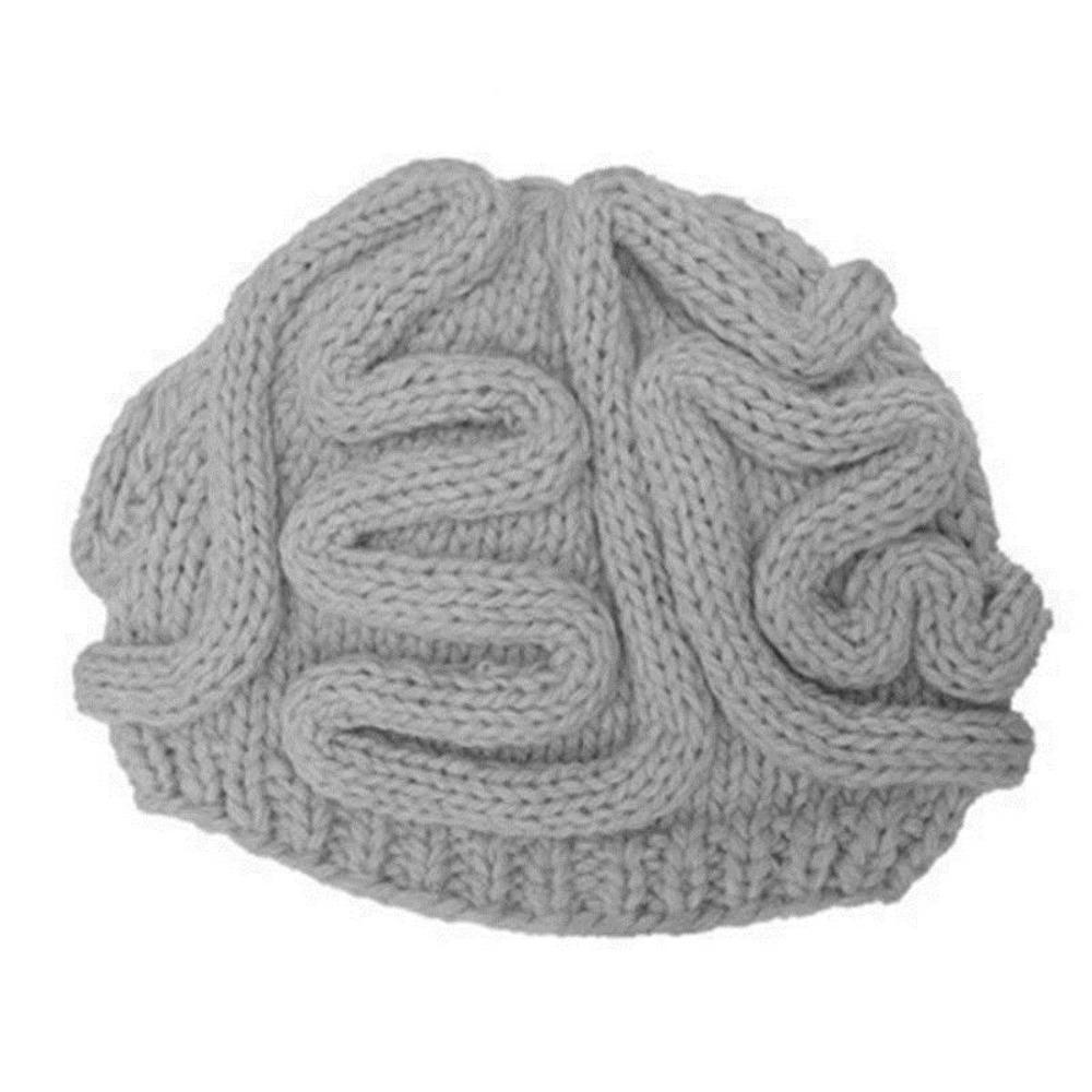 Warm Brain Pullover Cap Creative Funny Brain Beanie Stretchy Knitted Brain Hat Outdoor