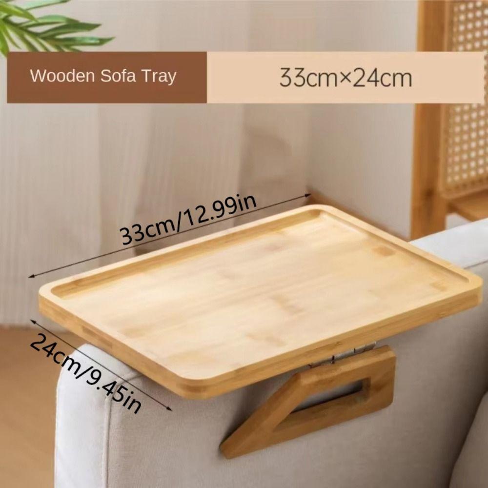 Деревянный складной диванный столик с клипсой, экономящий место, органайзер-подлокотник для дивана, закуски