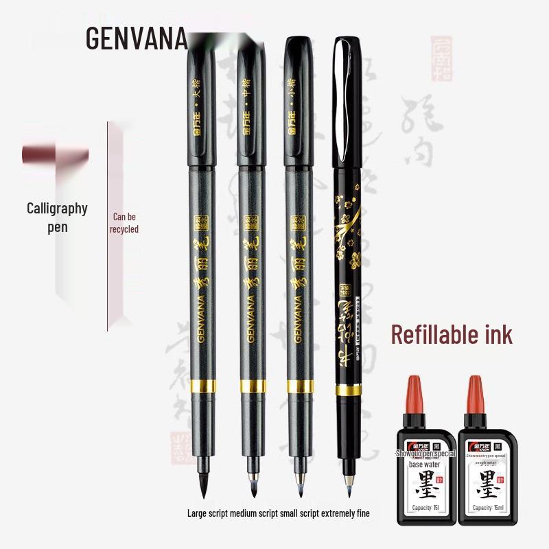 Golden Millennium Calligraphy Pen - Large, Medium, Small Tips for Students and Artists