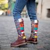 Fashion Retro Ethnic Women Boots Boho Folk-Custom Artisanal Ladies Flat Leather Boots Embroidery Printed Shoes