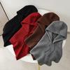 Woolen Knitted Hooded Caps Ear Protection One-Piece Neck Collar Trendy Triangle Hat Scarf Unisex