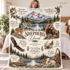 Personalized Christian Blanket, Custom Name Bible Verse Throw, Psalm 23 Shepherd Gift for Him, Christian Wildlife Faith Home Decor