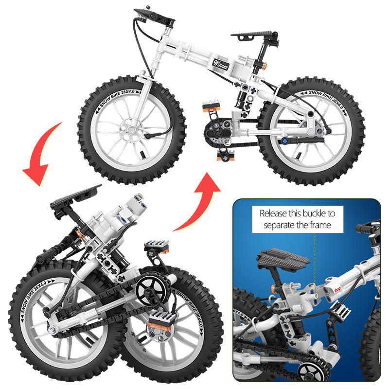 Новый городской креативный велосипед с кирпичами и надувным складным горным спортом, внедорожные велосипеды, строительные блоки, модель для детей, игрушки
