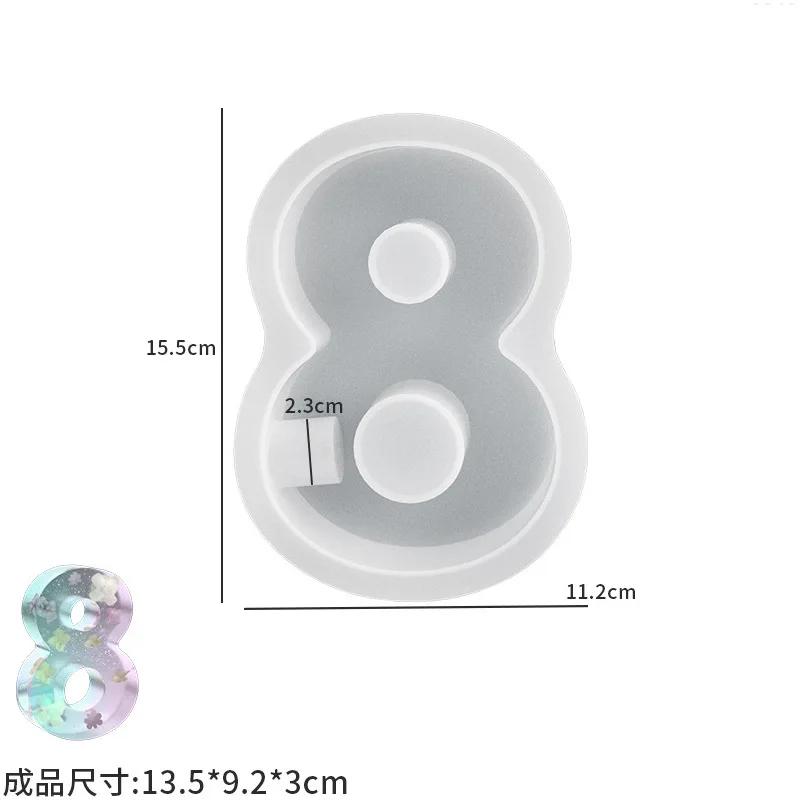 2026 New DIY Crystal Resin Arabic Numerals Candlestick Symbols & Gypsum Resin Candle Base Handmade Number Mold for Crafting