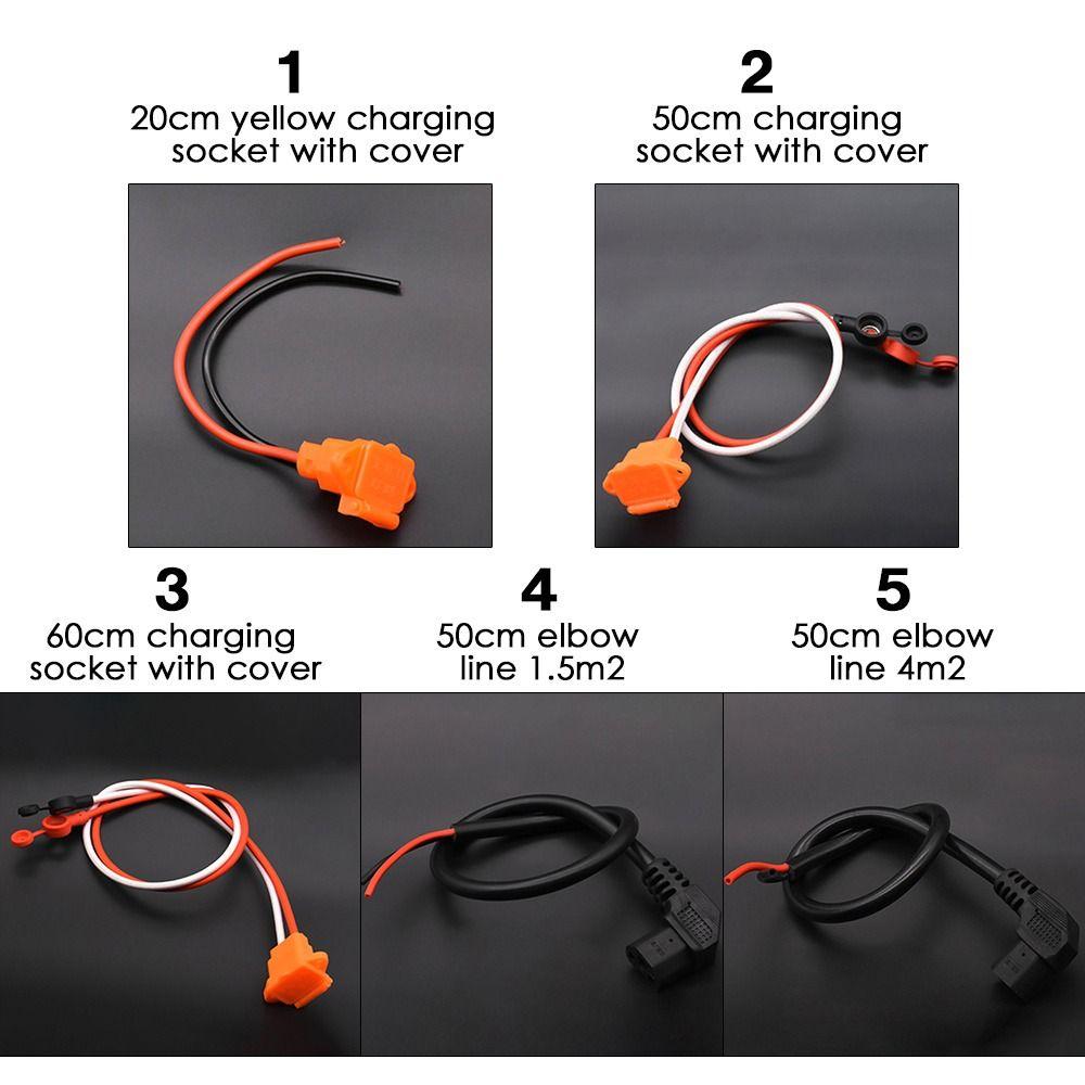 Three Vertical for 48V Scooter Bike Parts Battery Connector Plug Charging Socket with 12AWG Cable
