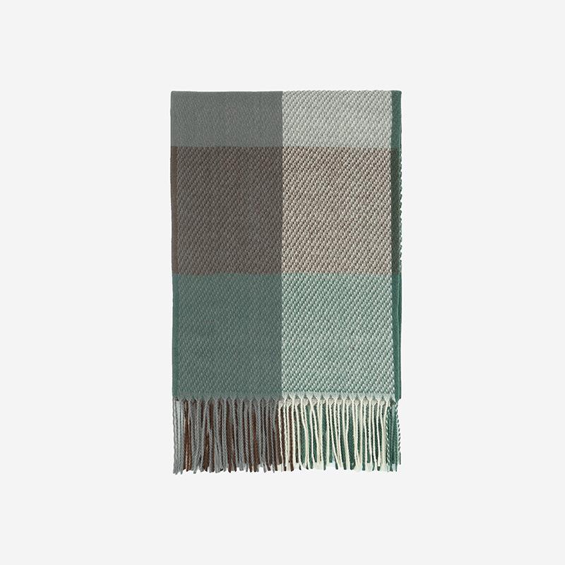 2025 Autumn And Winter New Classic Diagonal High-End Plaid Scarf Women'S Scarf Versatile Imitation Cashmere Shawl