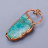Зеленый Флюорит Необработанный Драгоценный Камень Медь Ар Деко Бохо День Рождения Новый Кулон Ювелирное Изделие V-4