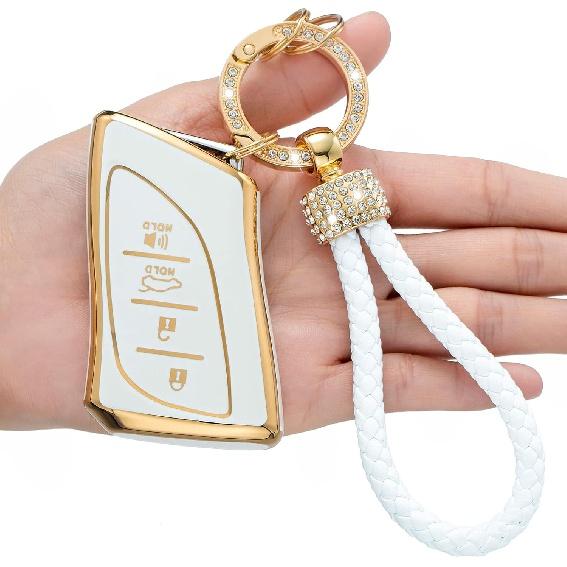 Чехол для брелока Lexus, совместим с ES350 ES300h UX200 LS500 LS500H LC500 LC500h Smart Key Premium Soft TPU с полной защитой от пыли