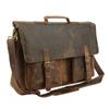 Retro Buffalo Hunter Leather Laptop Messenger Office College Briefcase Bag