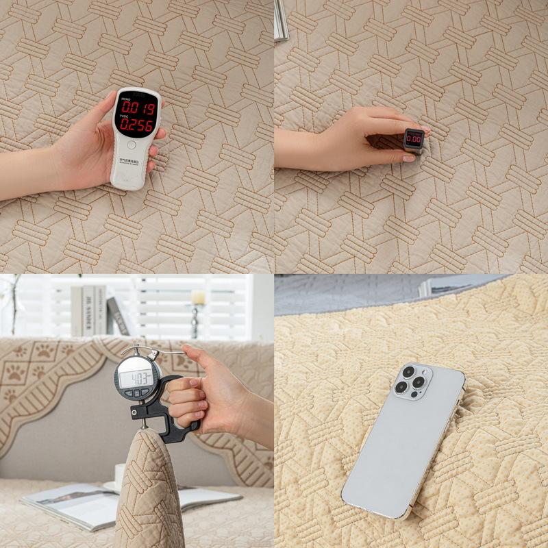 Подушка для дивана из чистого хлопка Новая Универсальная для четырех сезонов Нескользящая Кремовая Ветрозащитная Простая хлопковая ткань Прямой ряд Подушка для сиденья