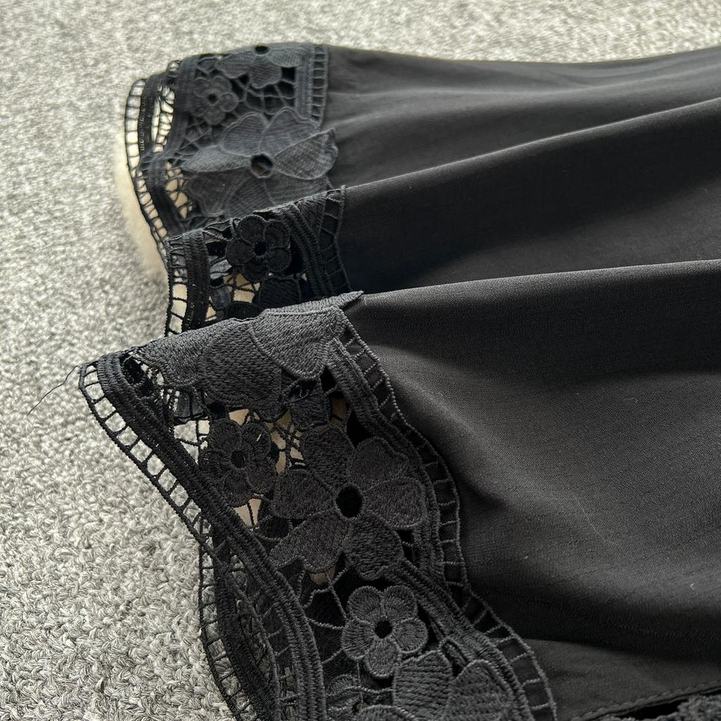 Весенне-осенние женские элегантные кружевные однобортные длинные праздничные пляжные платья макси с вышивкой