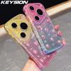 KEYSION 3D Мультяшный Фруктовый Чехол для Телефона Huawei Pura 70 80 Pro 80 Ultra Градиентный Прозрачный Стразы Волнистый Ударопрочный Задний Чехол