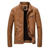 A New Men's PU Leather Jacket Spring and Autumn Men's Jacket Washed Thin Motorcycle Leather Jacket