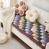 Thick Cotton Bun Sofa Cushion Autumn and Winter Non-slip Splicing Fabric All-season Window Sill Cover