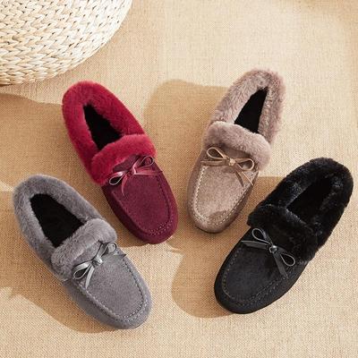 Женская зимняя теплая тканевая обувь, хлопковые туфли большого размера с вышивкой, мягкие плюшевые нескользящие хлопковые ботинки с мягкой подошвой, туфли без шнуровки Edamame