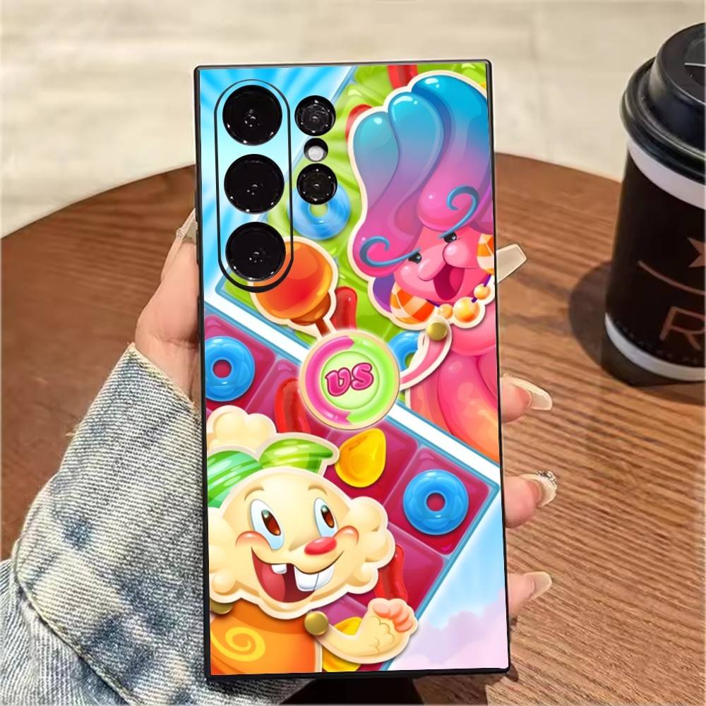 CCS Game C-Candy C-Crush Чехол для телефона с рисунком Для Samsung S25, S24, S21, S22, S23, S20, Ultra, S26, Plus, Fe, Note, 5G Черный чехол